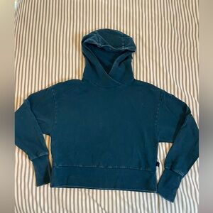 Joylab teal cropped hooded sweatshirt
